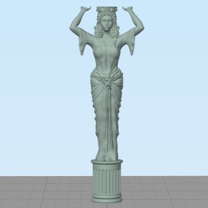 طرح سه بعدی مجسمه زن باستانی